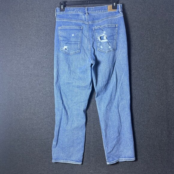 AMERICAN EAGLE Jeans  14 Highest Rise 90s Boyfriend Distressed Destroy Drapey - Picture 2 of 10